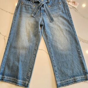 NWT Super Cute Jessica Simpson Womans 30 Girls 16 Wide Leg Frayed Jean Culotte
